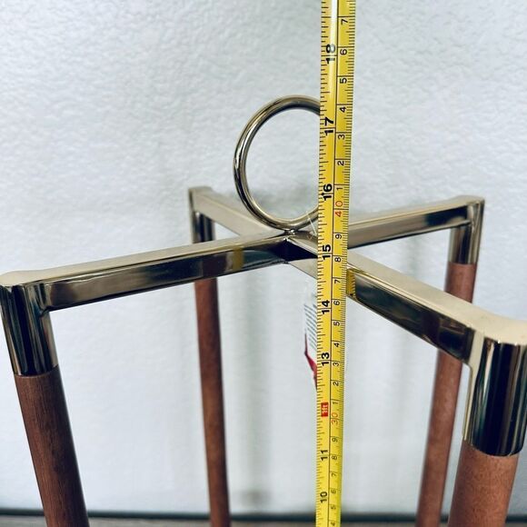 Modern Boho Wood Gold Metal Candle Holder Lantern Frame Hanging Decor - Picture 4 of 5